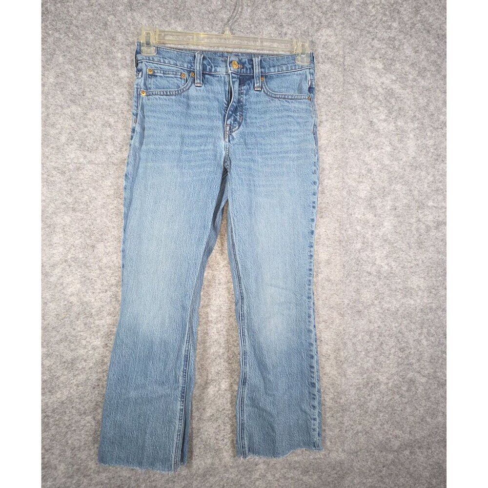 J. Crew Women's 9" Demi Boot Cropped Jeans Flat Front Blue Size 25 Classic
